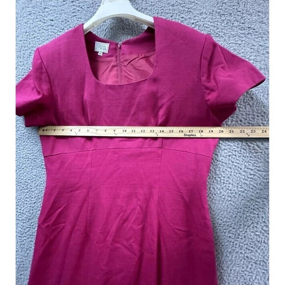 Casual Corner Dress womens 14 Pink Linen Blend Short Sleeve Lined Breathable USA - Picture 7 of 14